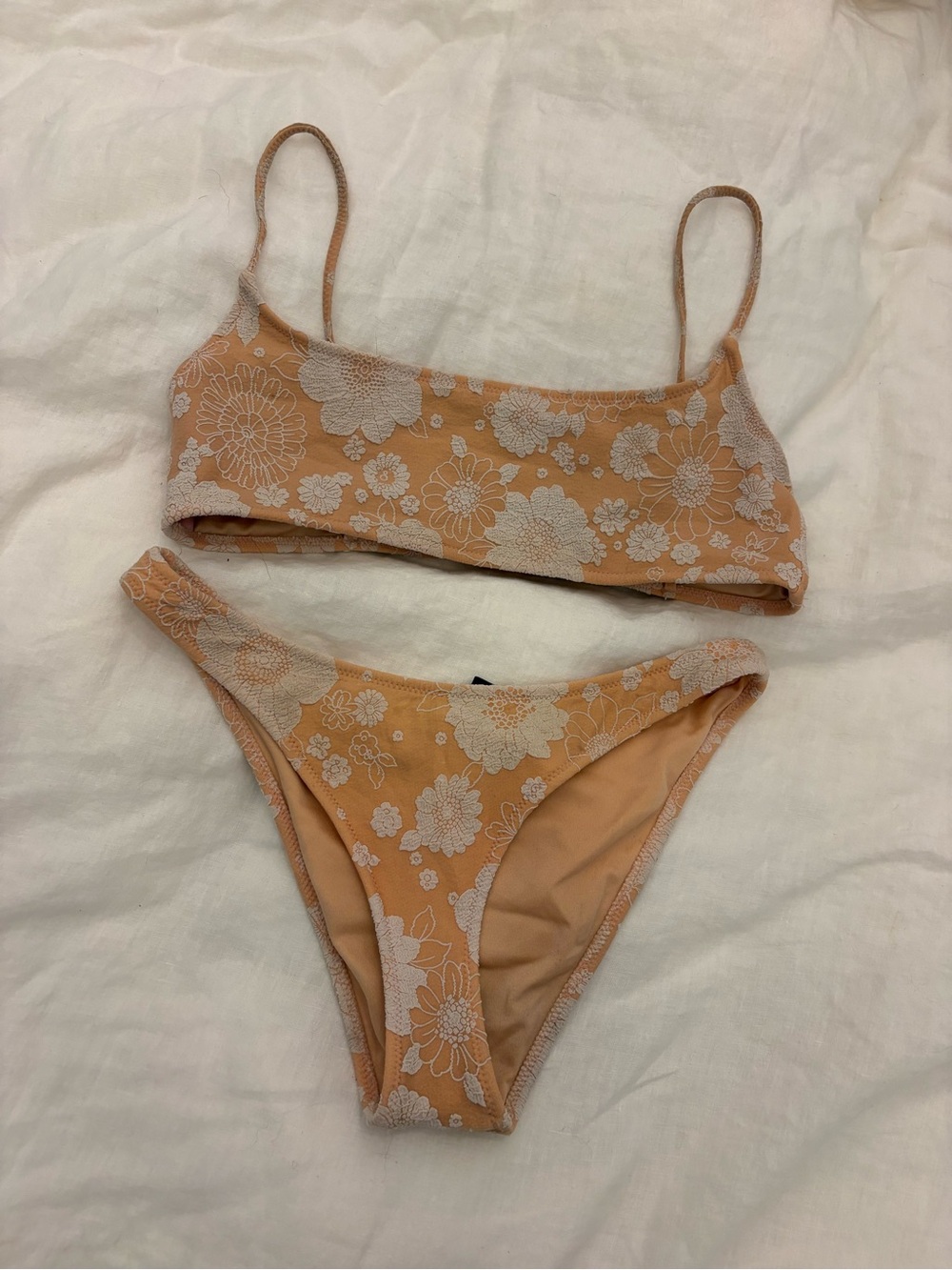 Triangl Floral Bikini Set - Delicate White Flowers